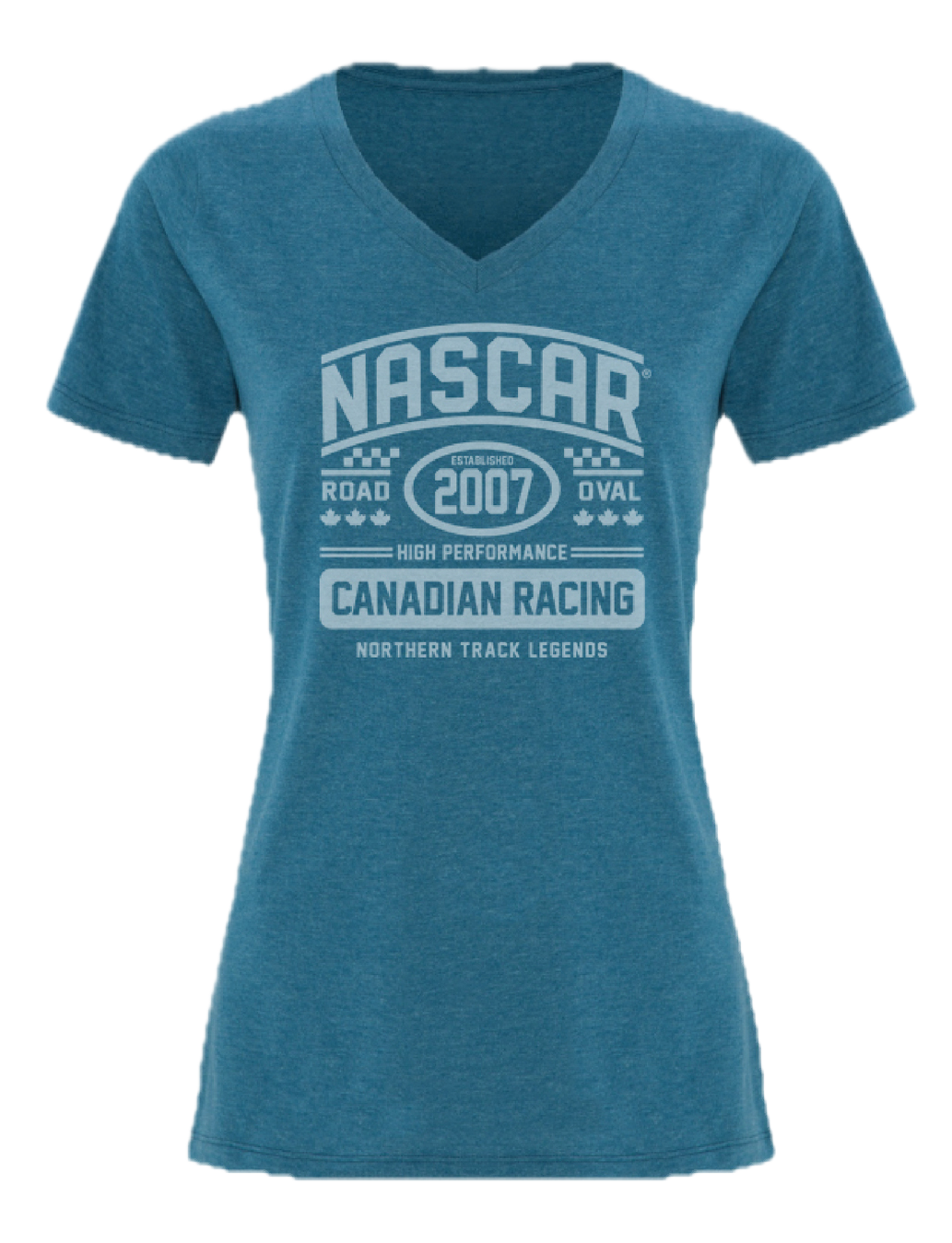 Ladies Canadian Racing Vintage T-Shirt - Teal Heather