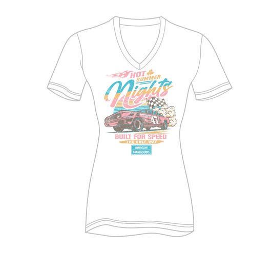 Ladies Hot Summer Nights V-Neck T-shirt