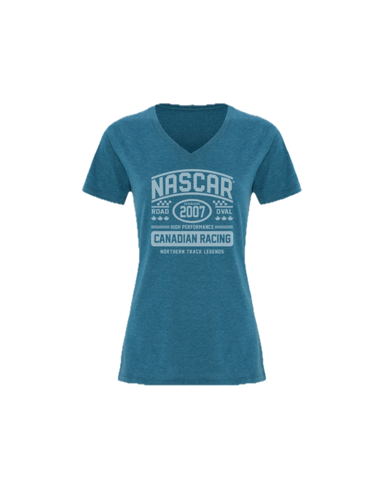 Ladies Canadian Racing Vintage T-Shirt - Teal Heather