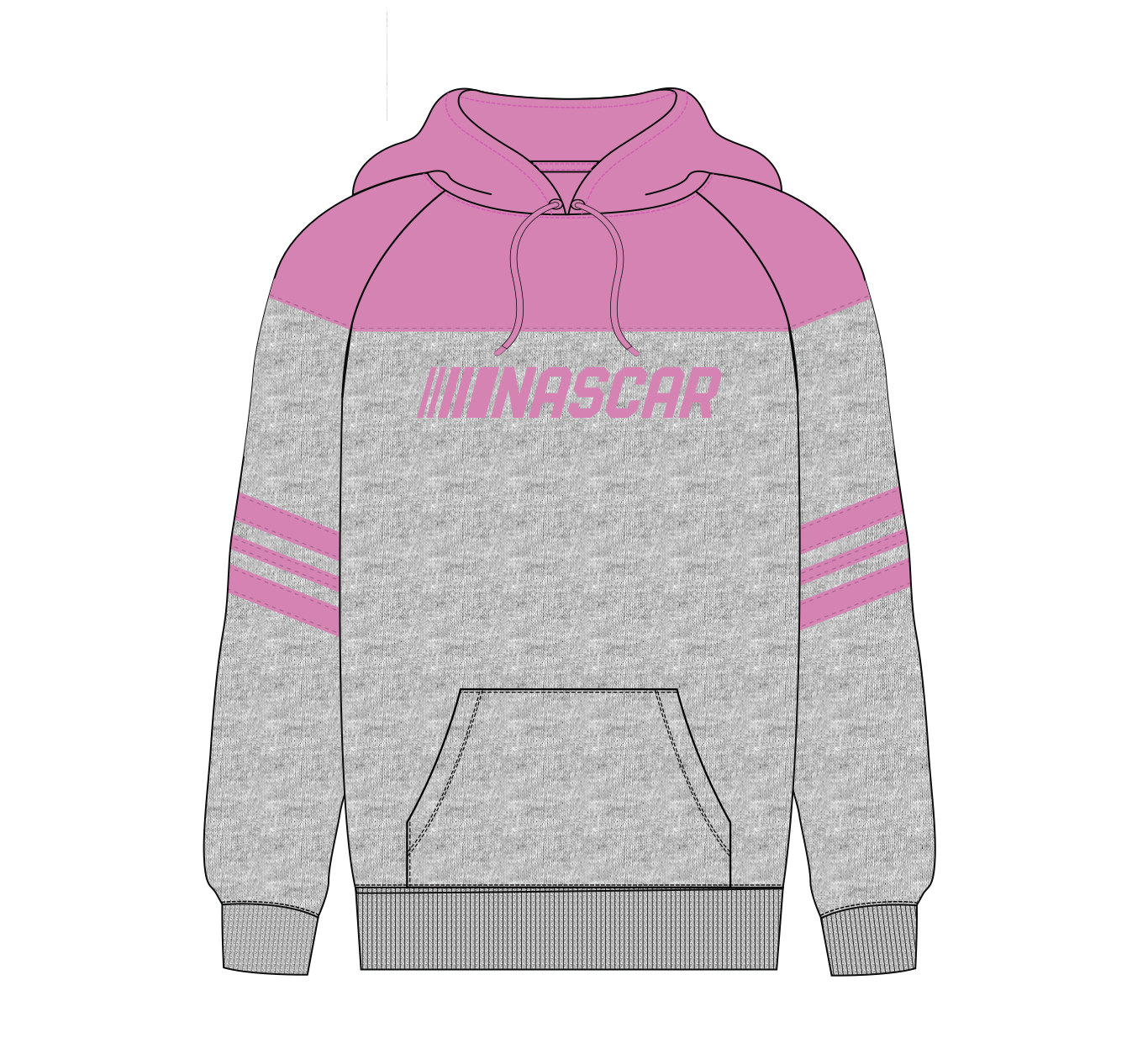 NASCAR Ladies Latitude Fleece - Grey Heather/Pink