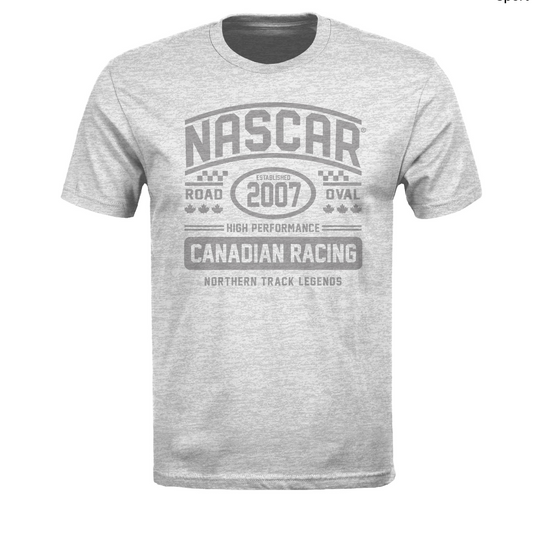 Mens Canadian Racing Vintage T-Shirt - Sport Grey